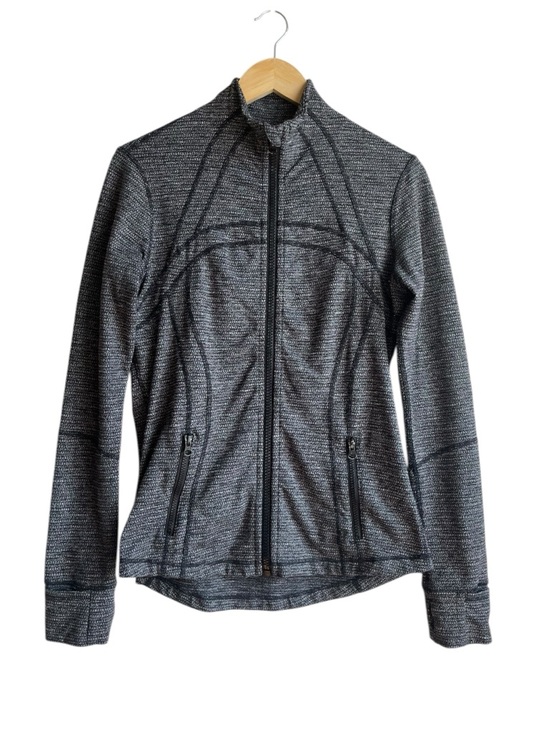 Lululemon Define Jacket Size 10 Black White Coco Pique Luon Zip Activewear - Picture 2 of 14